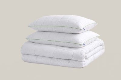 Sleeptown - Bambu Çift Kişilik Beyaz Yastık Yorgan Seti Çift Kişilik Yorgan + 2 Yastık