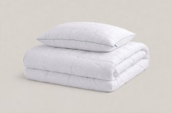 Bambu Tek Kişilik Beyaz Yastık Yorgan Seti Tek Kişilik Yorgan + Yastık - Thumbnail