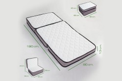 Deluxe Kuştüyü Sünger Katlanır Yatağı 90x190 Cm - Thumbnail