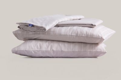 Sleeptown - Keten Görünümlü Armürlü Pamuk Nevresim Takımı Bej