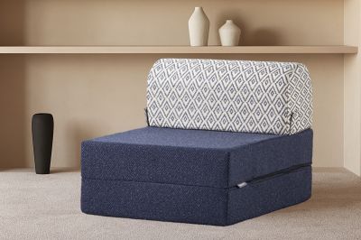 Sleeptown - Magic İki Renkli Tek Kişilik Katlanır Yataklı Koltuk İndigo Mavisi