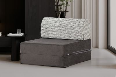 Sleeptown - Magic Tek Kişilik Katlanır Yataklı Koltuk 2 Renkli Antrasit