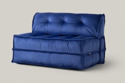 Mocca Çift Kişilik Katlanır Yatak & Uzanma Koltuğu Mavi - Thumbnail