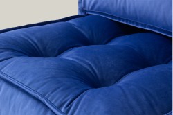 Mocca Çift Kişilik Katlanır Yatak & Uzanma Koltuğu Mavi - Thumbnail