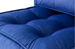 Mocca Tek Kişilik Katlanır Yatak & Uzanma Koltuğu Mavi - Thumbnail