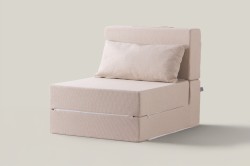 Sleeptown Nesly Katlanır Yatak Olabilen Tek Kişilik Oturma Koltuğu ve Uzanma Koltuğu Bej - Thumbnail