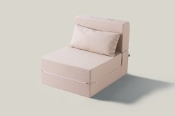 Sleeptown Nesly Katlanır Yatak Olabilen Tek Kişilik Oturma Koltuğu ve Uzanma Koltuğu Bej - Thumbnail