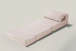 Sleeptown Nesly Katlanır Yatak Olabilen Tek Kişilik Oturma Koltuğu ve Uzanma Koltuğu Bej - Thumbnail