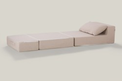 Sleeptown Nesly Katlanır Yatak Olabilen Tek Kişilik Oturma Koltuğu ve Uzanma Koltuğu Bej - Thumbnail